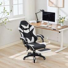 Gaming Chairs - White+Black + Upholstered + Foam - View 4