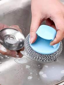 12 PIEZAS Almohadillas de Fregado de PET, Bolas de Limpieza con Mangos Ergonómicos. Almohadillas Limpiadoras sin Rayar para Ollas, Fácil de Limpiar, Sin Rayones ni Residuos. Almohadillas de Limpieza de Cocina, Cepillo de Plástico y Metal Duradero para Ollas, Sartenes, Utensilios Antiadherentes - Estropajo Reutilizable, Cuidado de Utensilios Antiadherentes, Cepillo para Ollas, Fregado Sin Rayar, Diseño Duradero, Cepillo Duradero, Cepillo de Limpieza de Cocina, Para Entusiastas de la Cocina. - Multicolor - Ver 8