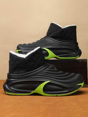 Men's Snow Boots, New Autumn/Winter EVA Material, Windproof, Warm, Outdoor Snow Anti-Slip Waterproof, Fleece Lining, Cold-Resistant, Lightweight, Comfortable, Mid-Calf Winter Boots, Strong Wrapping, Outdoor Sub-Zero Temperature Insulation, Men's Winter Boots