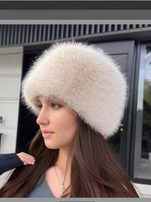 女士保暖滑雪帽毛绒渔夫帽蒙古帽护耳冬季帽子加厚防风圆顶豪华毛绒渔夫帽 - 彩色 - 查看 8
