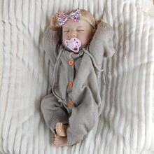 18 Inch Full Vinyl Body Reborn Dolls Lifelike Doll Sleeping Simulation Baby 3D Skin Visible Veins Birthday Gift - Multicolor - View 3