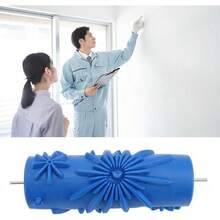 Rodillo de Textura Decorativa con Estampado Azul, Adorno de Goma, Decoración para Obras de Arte, Pintura, Placas de Textura (años) - 098Y - Ver 3