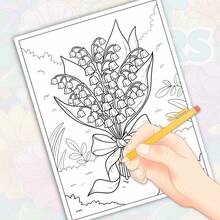 1 Adult & Teen Floral Coloring Book, 25 Single-Sided Patterns, A4 Size, Thick Smooth Paper, Painting & Coloring, Relax & Relieve Stress, Holiday & Birthday Party Gift - Flower - View 5