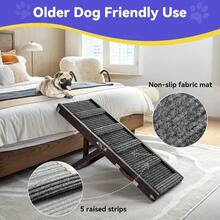 2025 Upgraded Dog Ramp For Couch Foldable Small Dog Ramp For Low Bed 4 Adjustable Height From 13'' To 21" Portable Stable Pet Steps With Non-Slip Pad Pet Ramps Use For Sofa Couch Stairs - 黑色 - 查看 3