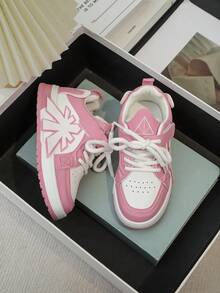 2025 Spring/Autumn Kids' Skate Shoes, New Casual/Sports Shoes, Low-Top Design, Fashionable Children's Shoes, Suitable For All Seasons - Pink - View 4