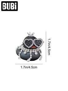 Wonuu Diamond Duck Design Car Decor Rubber Accessory, Interior Cute Universal Car Dashboard/Desktop