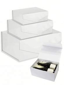 Extra-Large Gift Box, Large White Magnetic Gift Box With Magnetic Lid, Lidded, Suitable For Gifts, Bridesmaid Proposal Boxes, Clothing, And Oversized Presents - White - View 7