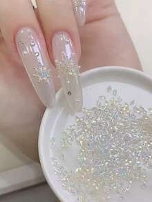 100 viên đá Zirconia Aurora trong suốt mini 1.5*3mm dùng làm phụ kiện trang trí móng tay, hình thoi bông tuyết, đồ trang trí móng tay, vật tư làm móng Zirconia. - Nhiều màu - Xem 6