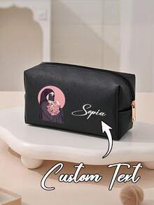 Customized Name Makeup Bag. Personalized Letter Combination Cosmetic Bag. Sanitary Pad Storage Bag. Travel Makeup Bag. Genuine Leather Toiletry Bag. Personalized Storage Bag. Bridesmaid Birth Month Bag, Bridal Shower Gift, Bachelorette Party Favor
