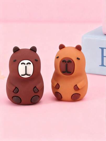 2pcs Cute Kapibal Shaped Manual Pencil Sharpener, Random Color And Style. Cartoon Design, Suitable For School And Office Use, Can Be Used To Sharpen Pencils And Makeup Brushes. Compact And Portable, Can Also Be Used As A Desktop Pencil Sharpener.