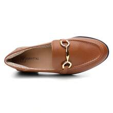 USEVITTAL Mocassim Feminino  básico  Casual    Couro genuíno    Mocassim  Escritório    Todas - Caramelo - Visão 4