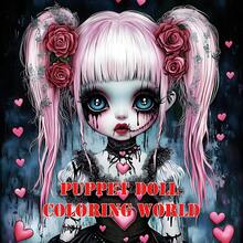 GDTME Gothic Dark Girl Adult Coloring Book: Gothic Dolls, Puppets, Bold & Unique Designs, 24 Pages Of Cute Yet Eerie Illustrations, Perfect For Coloring In A Quiet Environment, Relaxing & Comfortable, Suitable As Birthday Gift, New Year Gift, Gift For Women, Back To School Supplies, 7.9x7.9 Inches. - Multicolor - View 10