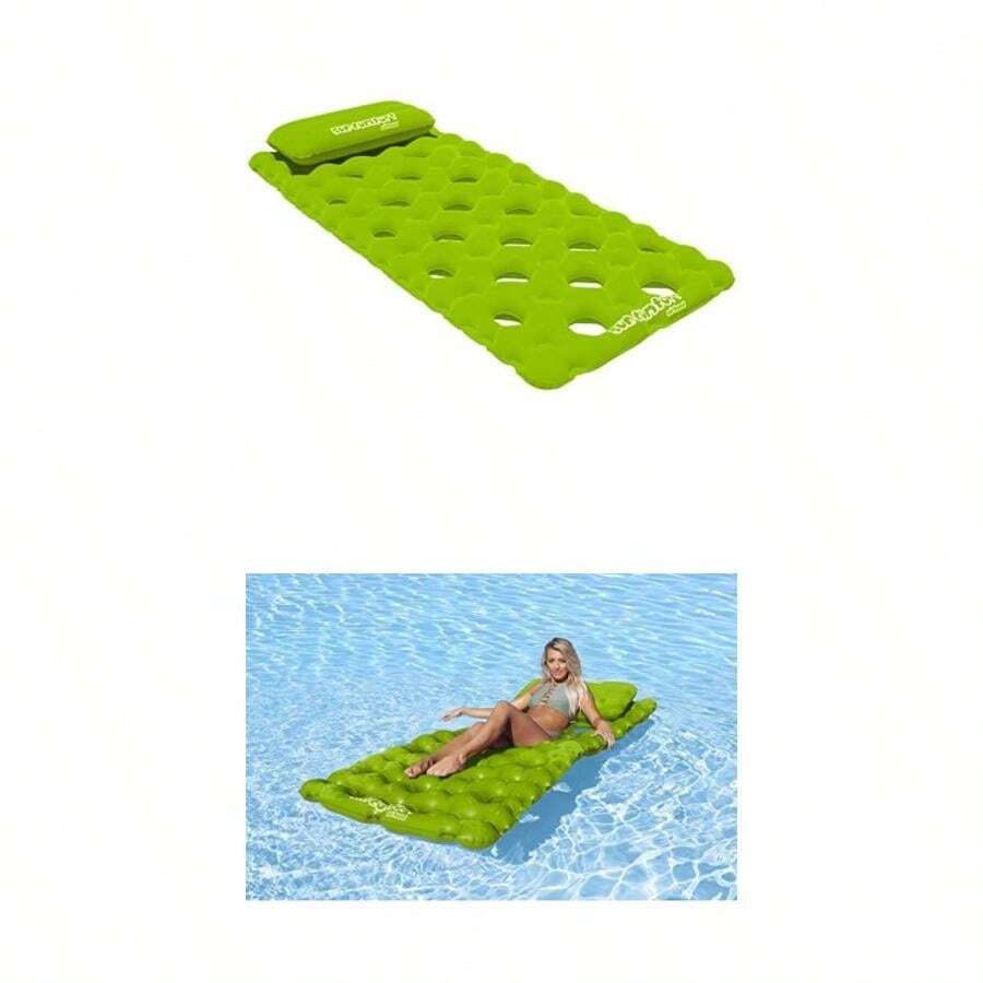 Airhead Sun Comfort Cool Suede Pool Mattress(Pool Mattress, Lime) - Multicolor - Ver 1