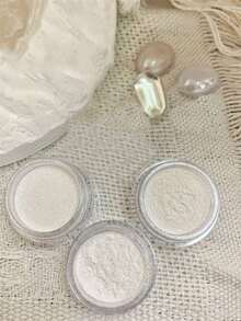 3 Pcs/Set Seri Cahaya Bulan Putih: Bubuk Mutiara Cermin Langit untuk Seni Kuku, Kristal Sutra Es DIY. Kuku - Putih - View 7