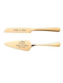 1pc/2pcs Custom Stainless Steel Cake Cutter Set, Wedding Cake Set, Suitable For Weddings, Birthdays, Anniversaries, Graduation Ceremonies, Bachelor Parties, Wedding Souvenirs, Multi-Functional,Anti-Mold,Ornamental,Exquisite,Stylish,High-Quality,Adorable,Modern,Custom,Unique,Personalized,