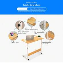Mesa Multiusos Portátil con Altura Ajustable para Cama o Sofá - Escritorio Móvil para Estudio, Trabajo y Hogar, Perfecto para Espacios Pequeños y Dormitorios - Blanco - Ver 2