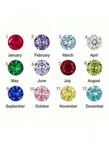 MECYLIFE 1 Piece Stainless Steel Cable Bracelet Two Color Twelve Birthstone Bracelet Suitable For Women To Wear - 銀色 - 查看 4