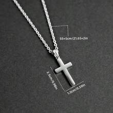Small Cross Necklace For Men Women, Cross Pendant Chain Necklace, 18K Gold Plated/Silver/Black Pendant Necklace, Waterproof And Non Fading, Stainless Steel Jewelry Gift For Him