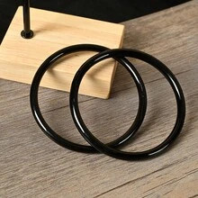 1 Piece Glass Imitation Jade Dingdang Bracelet With Thorn Rose, Ancient Style Accessory, Bestie Same - Style Bracelet, Suitable For Daily Wearing, Valentine's Day Gift, Holiday Gift, For School, Gifts For Lovers, Friends And Classmates, Stylish, Elegant, Cute, Unique And Niche - 1 mảnh xanh có hoa nổi - Xem 11