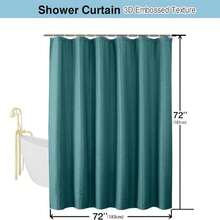 Aiyufeng Moga Navy Blue Fabric Shower Curtains For Bathroom - Blue Hotel Spa Polyester Cloth Bath Curtain With 12 Holes, 72x72, Machine Washable, Navy Blue - ColorL - 查看 5