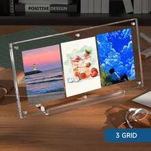 1pc Acrylic Magnetic Card Display Stand With Base - Rectangular Transparent Holder For Baseball, MTG, TCG Cards - Clear - View 5