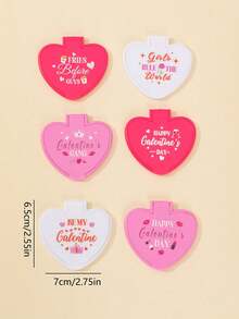 6片装/30片装/60片装心形折叠化妆镜，便携式化妆镜，旅行必备口袋镜，学生宿舍梳妆镜 - 彩色 - 查看 4