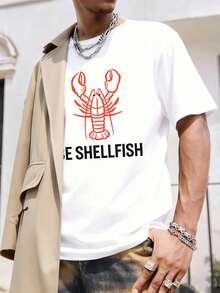 Herren-T-Shirt mit Hum mer-Print, Übergröße, Premium-Baumwolle, lockere Passform, Hip-Hop-Streetstyle, Kunstdruck - Weiss - Übersicht 1