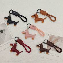 Pingente de couro de Dachshund, enfeite para bolsa de Dachshund, chaveiro de Dachshund, decoração para mochila, acessório de mochila de animal, pingente de desenho animado, acessório para cachorro, pingente fofo, enfeite para mochila, chaveiro de Dachshund, chaveiro da moda, chaveiro de desenho animado, chaveiro de animal