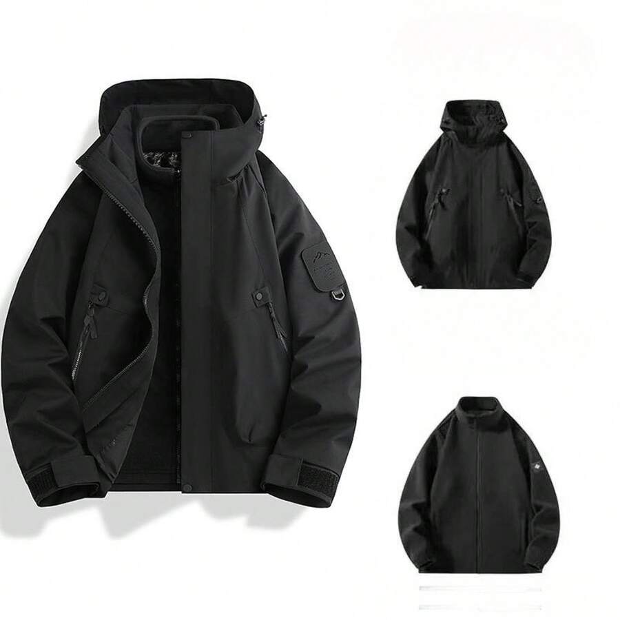 Women Shell Jackets - Black [Detachable Fleece, Unisex] - View 1