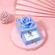 1-Piece Valentine's Day Jewelry Box Single-Layer Soap Flower Ring, Earring, Pendant Necklace Box Engagement Proposal Pendant Bracelet Jewelry Box Empty Box Birthday Gift Mother's Day Graduation Season Gift Jewelry Box Set - Multicolor - View 2