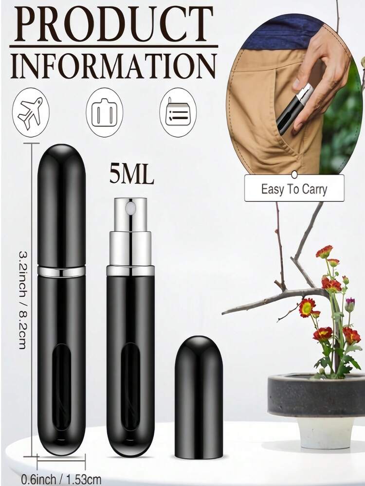 Este frasco de perfume de 5ml es compacto y portátil, conveniente para llevar en viajes. Se puede colocar fácilmente en diferentes bolsas y bolsillos. Adecuado para fiestas al aire libre, viajes, campamentos, correr, ciclismo, senderismo y otras actividades. Se puede usar con frascos de perfume portátiles y botellas de spray de viaje. - Multicolor - Añade 6