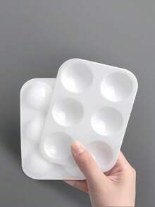 8pcs White Plastic Paint Tray Palettes, Watercolor Palette Painting Tray For Painting Party, DIY Craft And Art Painting - White - View 4