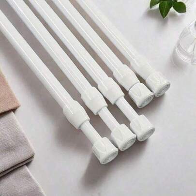 Modern Adjustable Tension Curtain Rod & Shower Curtain Rod - Heavy-Duty Telescopic Rod, Drill-Free Tension Rod, Suitable For Shower, Wardrobe, Window, Towel Rack - Steel & Plastic Home Accessories Bathroom Decor