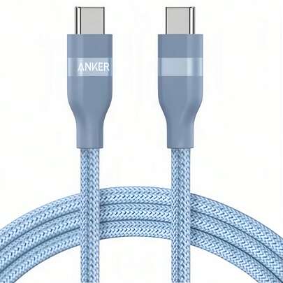 anker A82E2 Type-C Braided Charging Cable, Efficient Charging, High-Density Braided Protection, Wide Compatibility With Multiple Devices, Anti-Bend Braiding, Durable And Break-Resistant, Blue