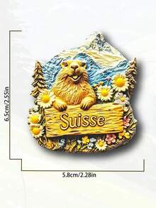 1 szt. magnes na lodówkę Szwajcaria, naklejka magnetyczna 3D, pamiątka z podróży, wystrój domu - Wielokolorowe - Zobacz 13