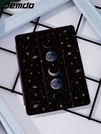 1pc Starry Sky & Moon Print Tablet Protective Case, Compatible With IPad 10.2", IPad Pro 2021/2020/IPad (A16) 11", 11th Gen 2025/10th Gen, Galaxy Tab A8 10.5" 2022, Matepad 10.4/Tab, Anti-Drop, With Pen Slot, Sleep/Wake Support, Best Gift For Tablet Users