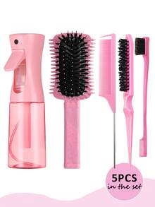 Juego de 2/3/4/5/6/10 cepillos para el cabello con cepillo para definir el cabello rizado, el borde lateral estrecho separa y da volumen a los mechones rizados de manera eficiente, cepillos de estilo con 9 hileras de cojín de nailon, para secado y peinado, anti-enredos, cepillo masajeador de cuero cabelludo de silicona suave, (6.8oz/200ml) Botella rociadora continua para el peinado - Multicolor - Ver 12