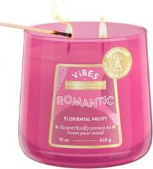 Candle-Lite Vibes - Velas aromáticas florientales con sabor a fruta que mejoran el estado de ánimo, tarro de 15 onzas, aromaterapia, vertidas con orgullo en los Estados Unidos, 2 mechas, 86 horas de - Resistencia (NUEVO) - Ver 1