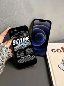 Funda mate con ilustración de coche Skyline GTR, compatible con fundas de , OPPO, Vivo, Redmi, ,  y Honor, así como con  17,  16 Pro Max,  15 Pro Max,  13 y  12. Fabricada en TPU, ofrece protección anticaídas. Ideal para regalar a familiares, amigos, seres queridos, novios o novias, y para Navidad.funda de ,  funda de  16, Navidad,  fundas de , funda de  15,  17 Pro Max, fundas para , funda de  16 Plus, regalos de Navidad, funda de  13, funda de teléfono de Navidad, funda de  16 Pro - Negro - Ver 3