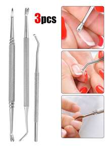 3件套不锈钢嵌甲提趾器 - 弧形指甲清洁器,可深度清洁嵌甲,防滑手柄,易于使用的修脚工具,低致敏性足部护理 - 彩色 - 查看 9