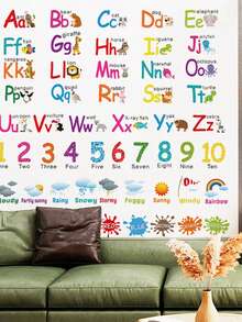 mama look 2 Stücke farbige Buchstaben Bildungs-Wandaufkleber für Wohnzimmer, Kinderzimmer, abnehmbare PVC-Aufkleber, Raumbodendekor, Aufkleber, Wandtattoo, Vinyl-Aufkleber für Heimdekoration, Frühlingsdekoration zum Auffrischen Ihres Zuhauses, Rama Dekorationsaufkleber, Geschenke zu Geburtstag und Abschluss