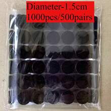 1000 chiếc/500 cặp Băng keo dán hai mặt bằng nylon tự dính, đường kính 1/1,5/2cm, thích hợp để may vá, chụp ảnh, gia đình, sửa chữa, đen trắng, đồ dùng học tập cho năm học mới, văn phòng, 2 chiếc/1 cặp - 1000 chiếc 500 cặp - Xem 16