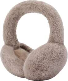 Ear Muffs Winter Women,Faux Fur Soft Foldable Fluffy Ear Warmers,Earmuffs Outdoor Cold Weather - Hồng - Xem 4