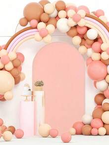 Arch Background Holder And Cover Set, Pink Spandex Fitted Background Cover And Gold Wedding Arch Frame Suitable For Birthday Party Wedding Ceremony Bridalbabyshower, Party Decoration - Dusty Pink - View 6