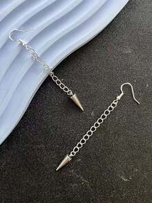 1对女士朋克风耳环，时尚吊坠耳环 - 銀色 - 查看 4