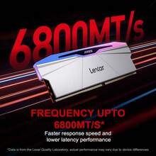 Lexar Ares 第二代 RGB DDR5 内存 6800MHz 32GB (16GB*2) 双通道套装 - SK 海力士 A-Die 芯片 CL34 游戏内存模块 电竞 RGB 灯条 高速 适用于台式机、游戏 PC 超频、内容创作、3D 渲染、视频编辑 - 银色 - 銀色 - 查看 2