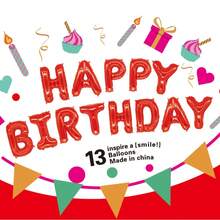 "HAPPY BIRTHDAY" Letter Mylar Balloons, 2pcs Connected Birthday Letter Balloons, Christmas - Multicolor - View 15