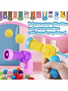 互动发射器猫玩具套装，包含1个发射器和100/50/30/20/10个毛绒球，适合室内猫。这款室内猫玩具专为活跃玩耍而设计，以趣味十足的运动为主题。它是一款运动型猫玩具，有助于增进主人与猫咪之间的爱与信任。颜色随机。 - 粉紅紫 - 查看 7