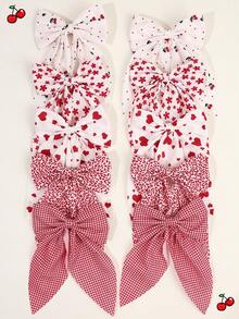 2/10个装红色蝴蝶结发夹，花朵蝴蝶结发夹，心形蝴蝶结发夹，鳄鱼夹，少女发饰，情人节礼物 - 彩色 - 查看 12