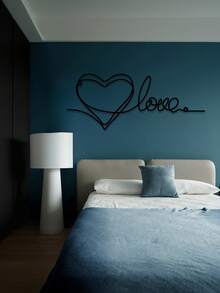 1 Biển treo tường bằng kim loại màu đen thời trang hình chữ "Love", trang trí nghệ thuật đường nét tối giản với đường cắt hình trái tim, thích hợp cho gia đình, văn phòng hoặc đám cưới - Món quà lãng mạn cho các cặp đôi và người yêu nghệ thuật, trang trí nhà cửa, biển trang trí - Nhiều màu - Xem 8